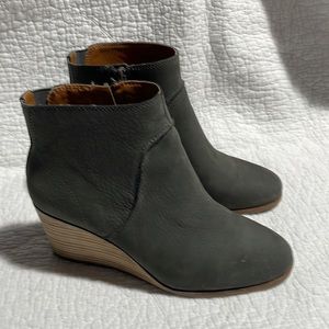 Lucky Brand Gray Wedge Ankle Booties